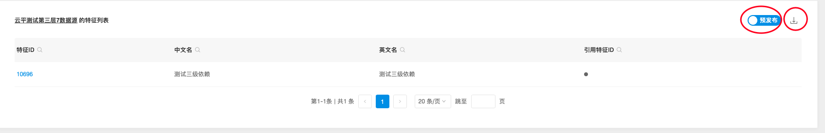 特征列表